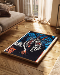Woodcut Face Poster Tablosu
