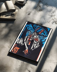 Woodcut Face Poster Tablosu