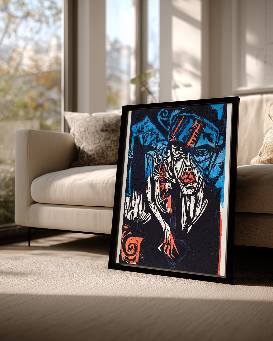 Woodcut Face Poster Tablosu