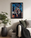 Woodcut Face Poster Tablosu
