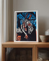 Woodcut Face Poster Tablosu