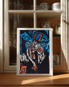 Woodcut Face Poster Tablosu
