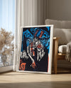 Woodcut Face Poster Tablosu