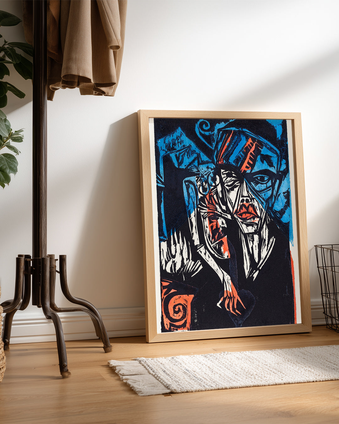 Woodcut Face Poster Tablosu