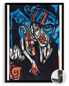 Woodcut Face Poster Tablosu