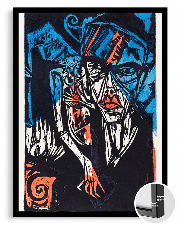 Woodcut Face Poster Tablosu