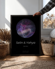 Gökyüzü Yıldız Haritalı Poster Tablosu (Galaksi)