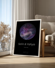 Gökyüzü Yıldız Haritalı Poster Tablosu (Galaksi)