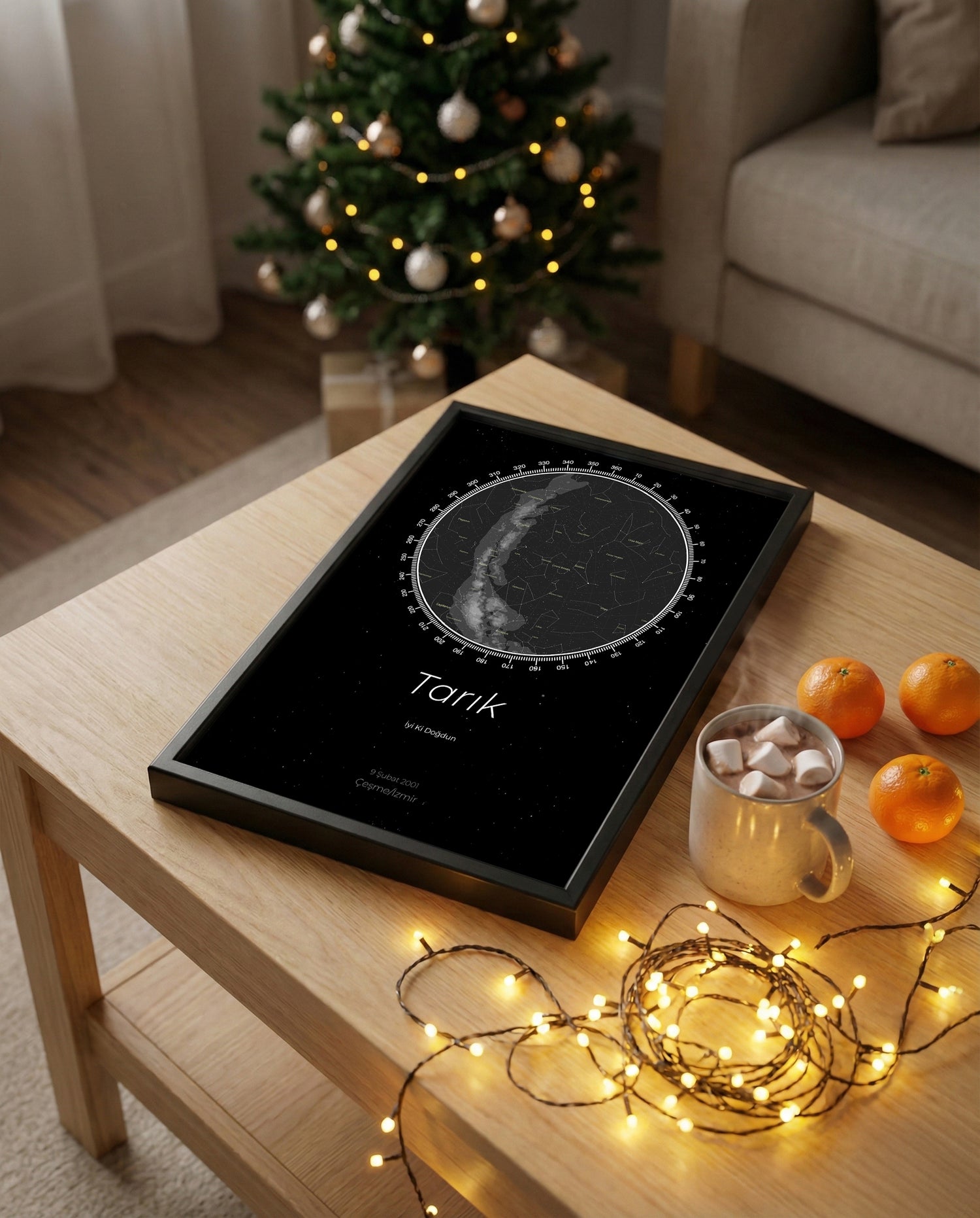 Sky Star Map Poster Table (Compass)