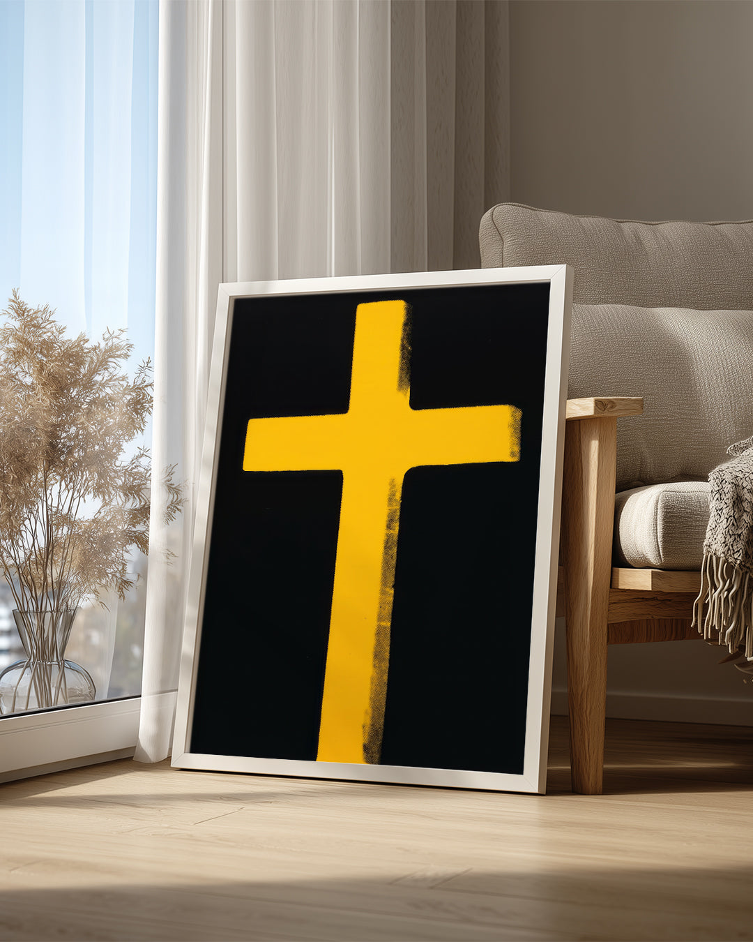 Yellow Cross Poster Tablosu