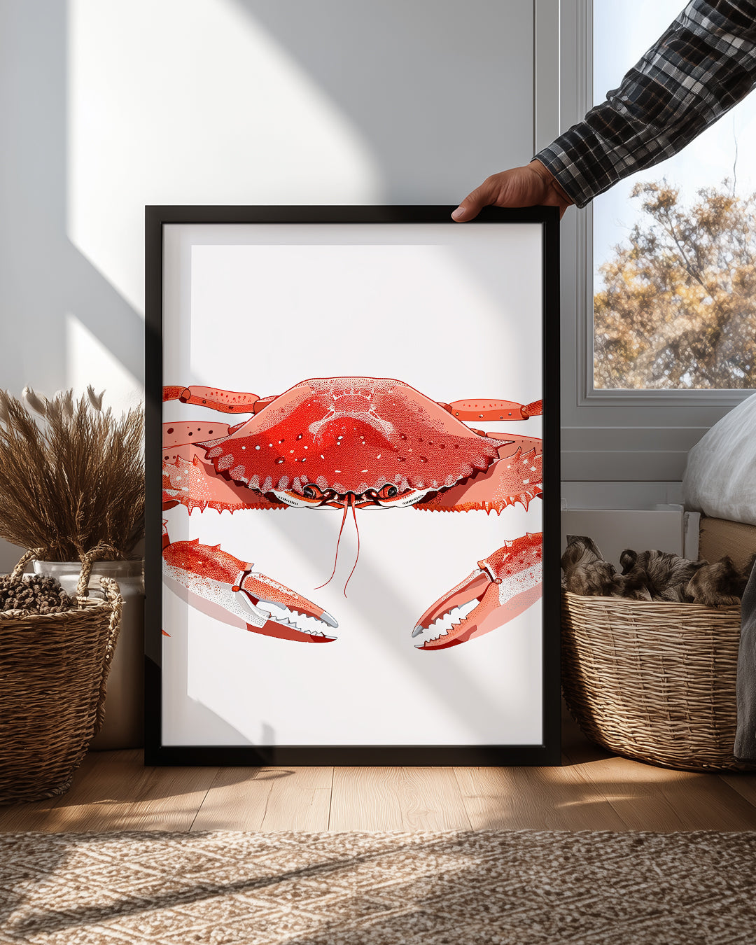 Yengeç - Kırmızı Kabuk Deseni Poster Tablosu