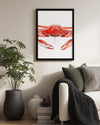 Yengeç - Kırmızı Kabuk Deseni Poster Tablosu