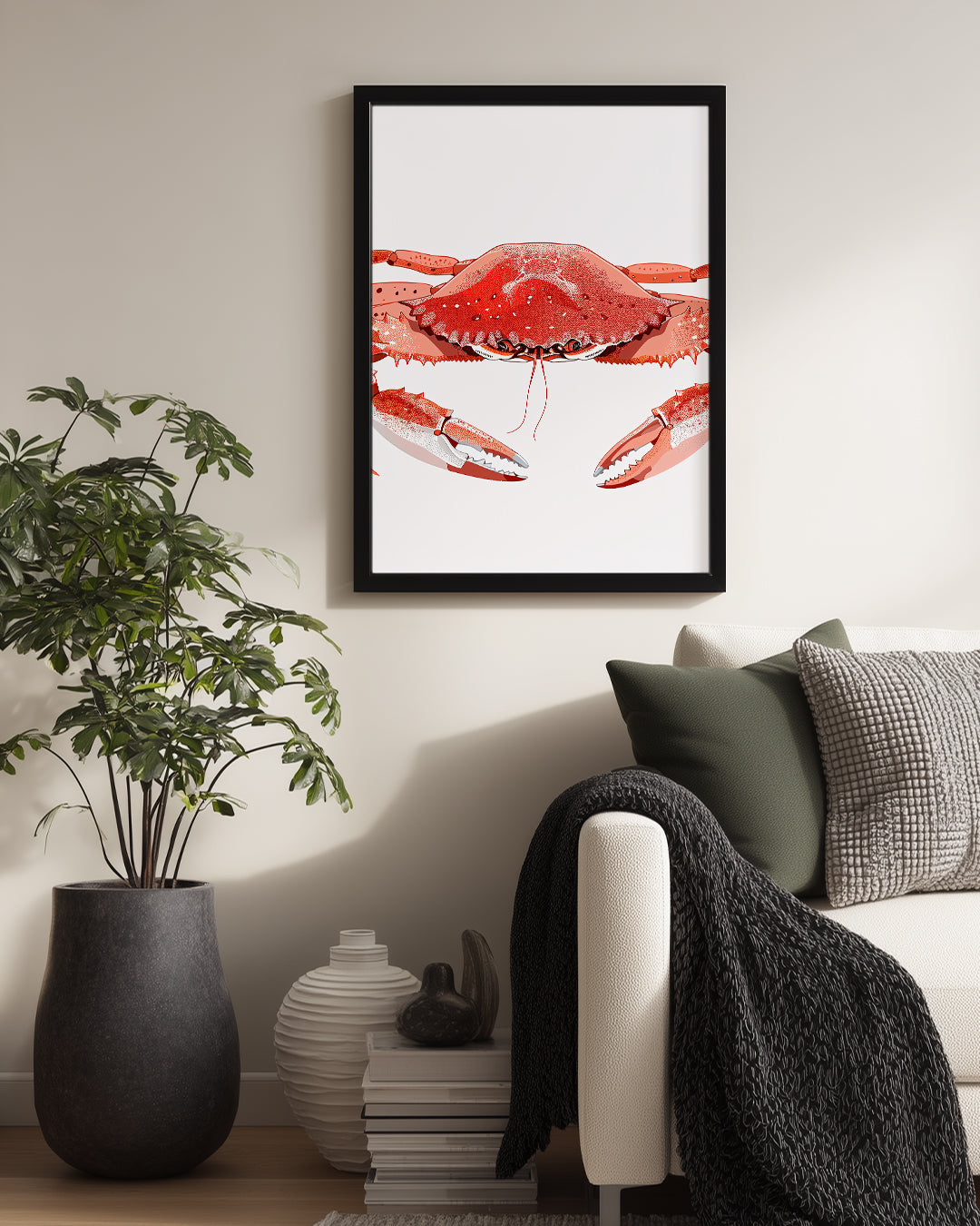 Yengeç - Kırmızı Kabuk Deseni Poster Tablosu