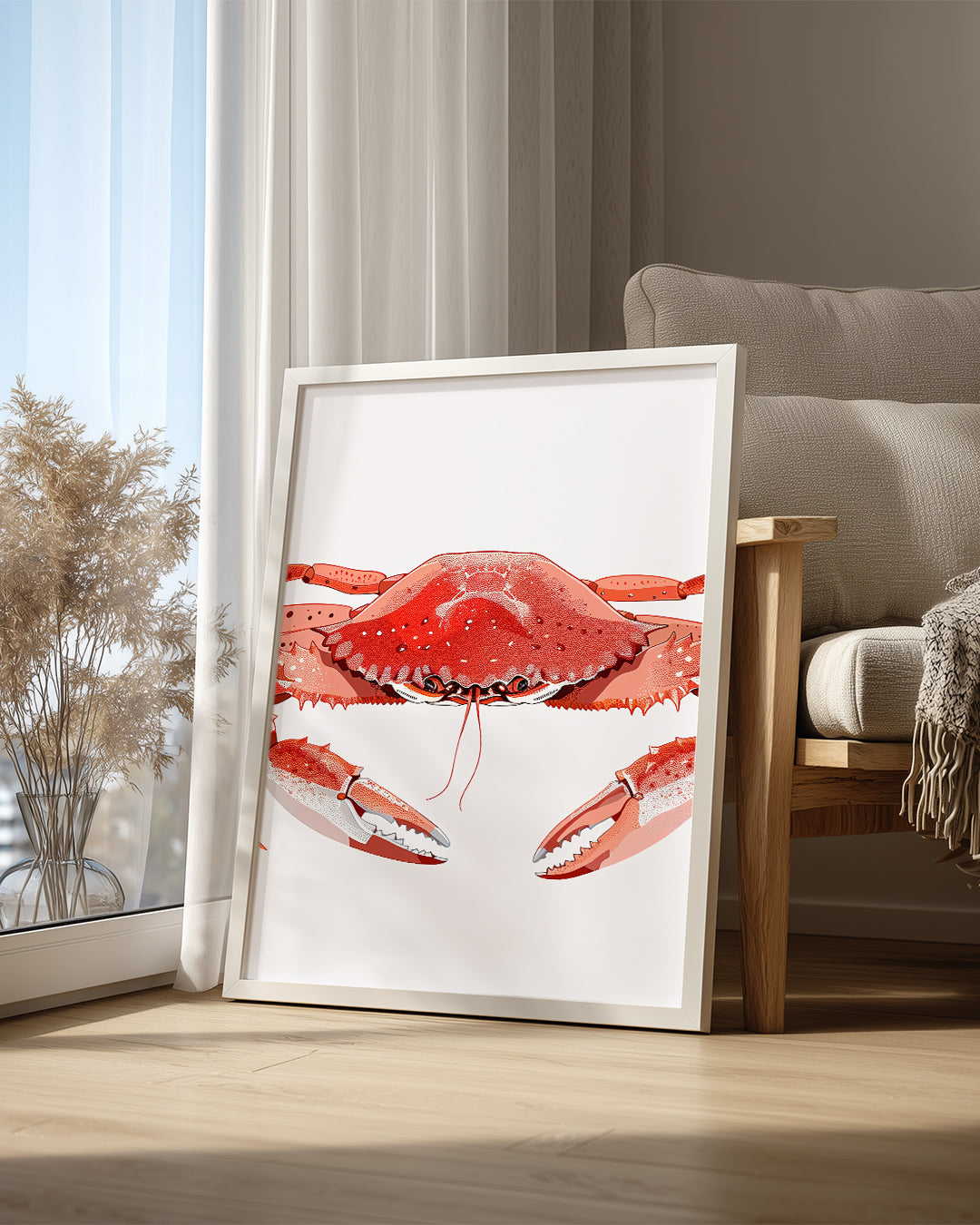 Yengeç - Kırmızı Kabuk Deseni Poster Tablosu