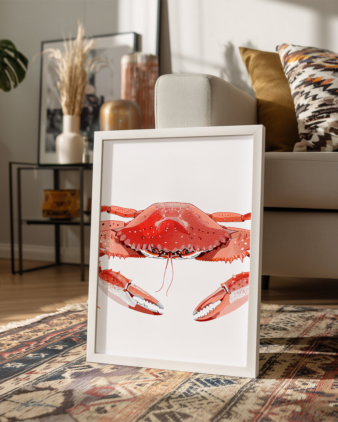 Yengeç - Kırmızı Kabuk Deseni Poster Tablosu