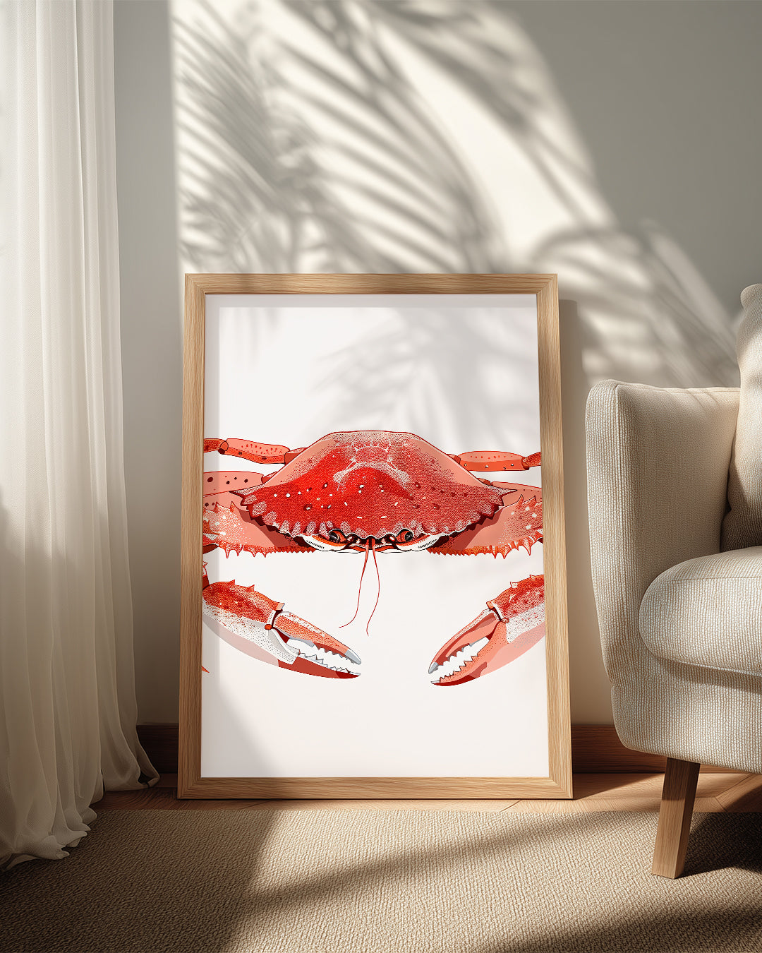 Yengeç - Kırmızı Kabuk Deseni Poster Tablosu