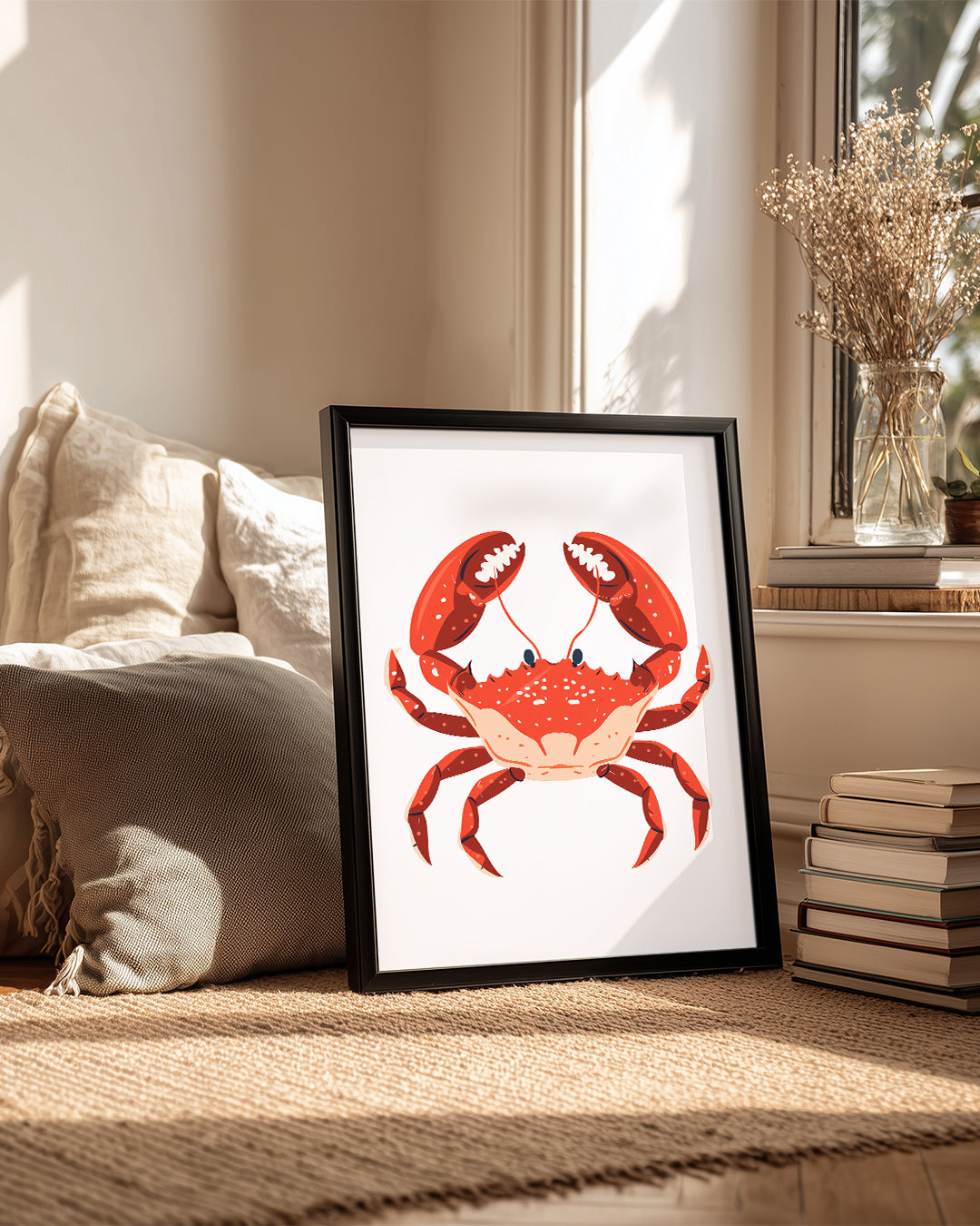 Yengeç - Kırmızı Shell Deseni Poster Tablosu