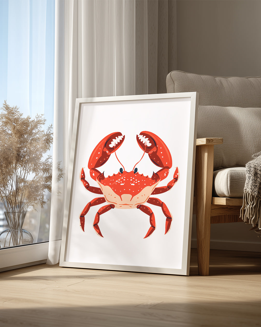 Yengeç - Kırmızı Shell Deseni Poster Tablosu