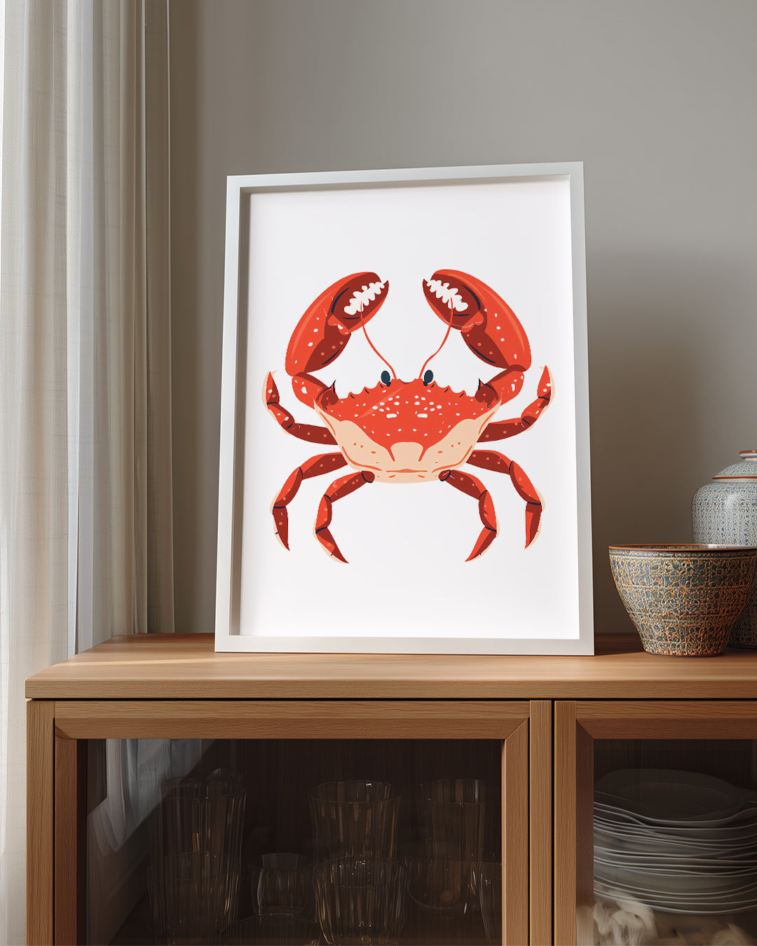 Yengeç - Kırmızı Shell Deseni Poster Tablosu