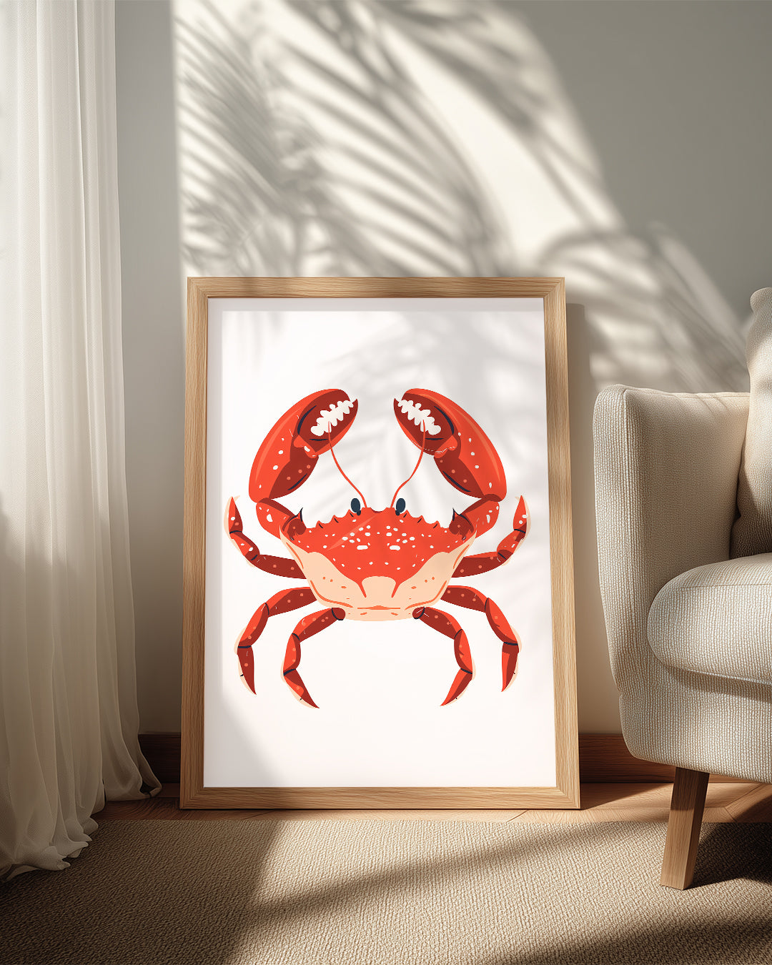 Yengeç - Kırmızı Shell Deseni Poster Tablosu