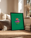 Yeşil Üzerinde Çiçek - Canlı Renkler Buketi Poster Tablosu