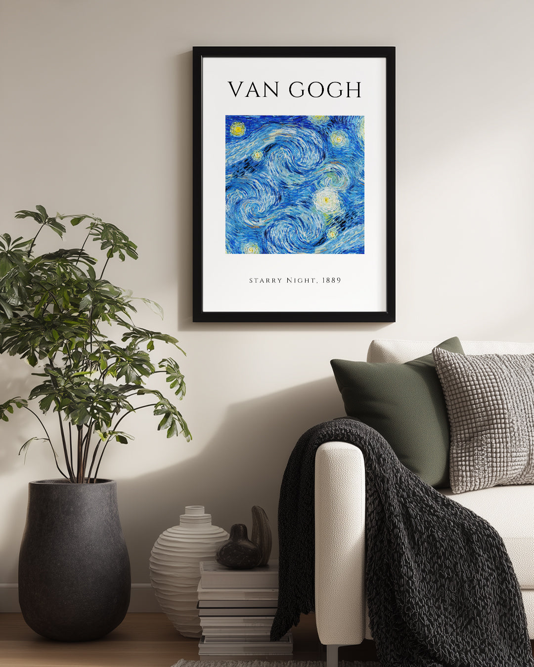 Yıldızlı Gece - Vincent van Gogh - 1889 Poster Tablosu