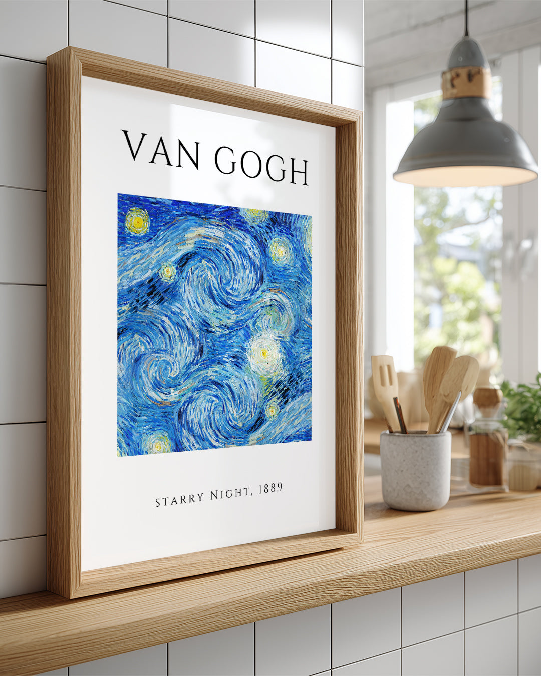 Yıldızlı Gece - Vincent van Gogh - 1889 Poster Tablosu