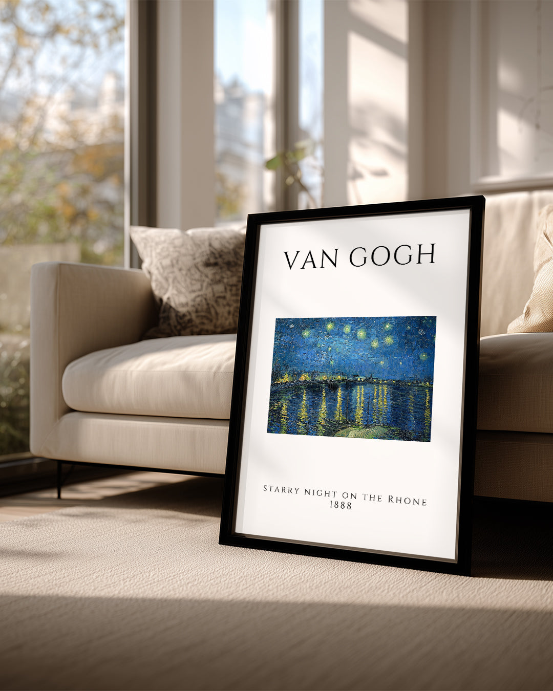 Yıldızlı Gece Rhône Üzerinde - Vincent van Gogh - 1888 Poster Tablosu