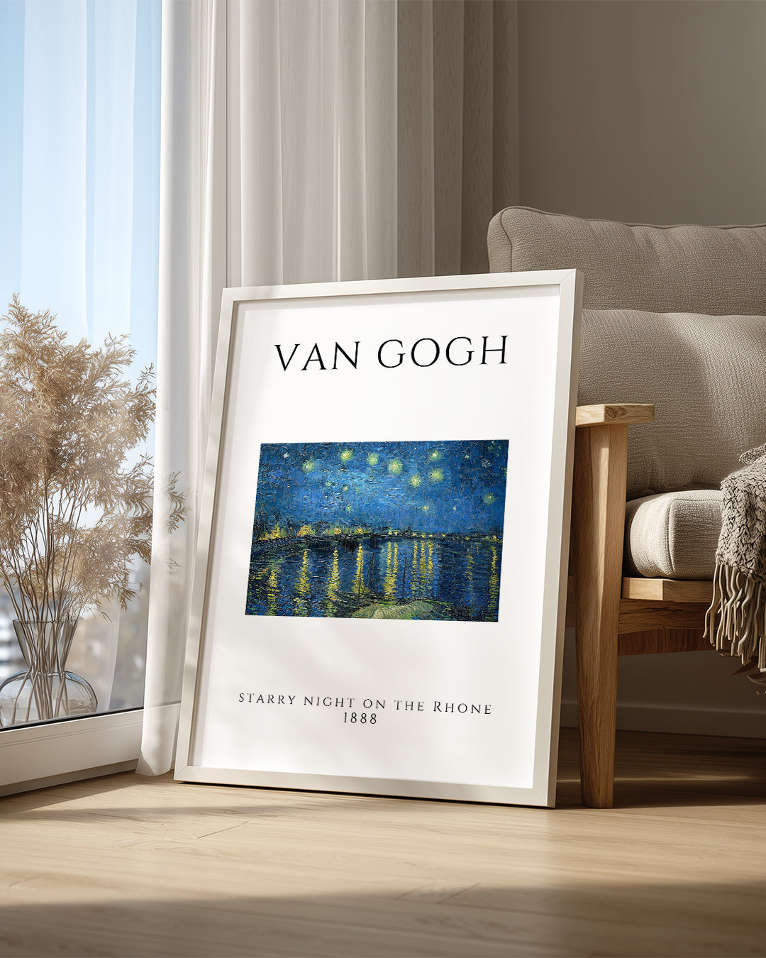 Yıldızlı Gece Rhône Üzerinde - Vincent van Gogh - 1888 Poster Tablosu