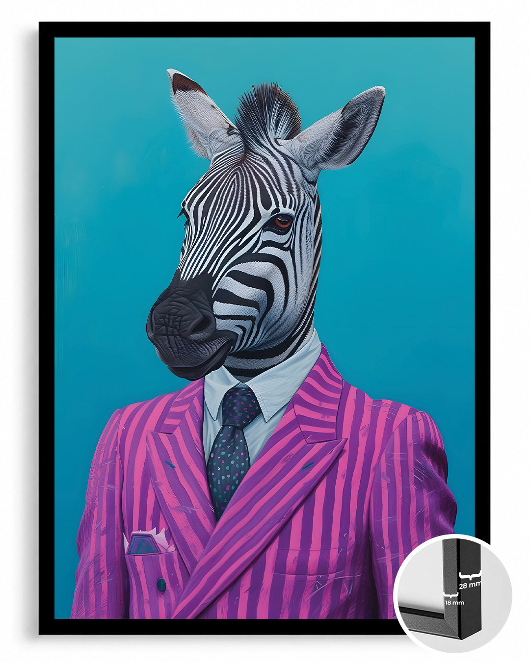Zebra - Şık Takım Elbise Poster Tablosu