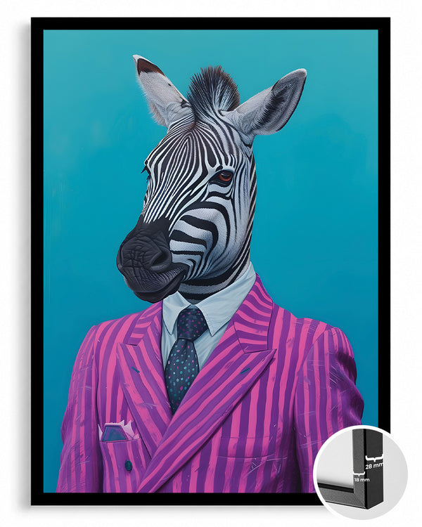Zebra - Şık Takım Elbise Poster Tablosu