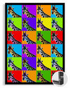 Zebra Desenli Zürafa - Renkli Pop Art Tarzı İllüstrasyon Poster Tablosu