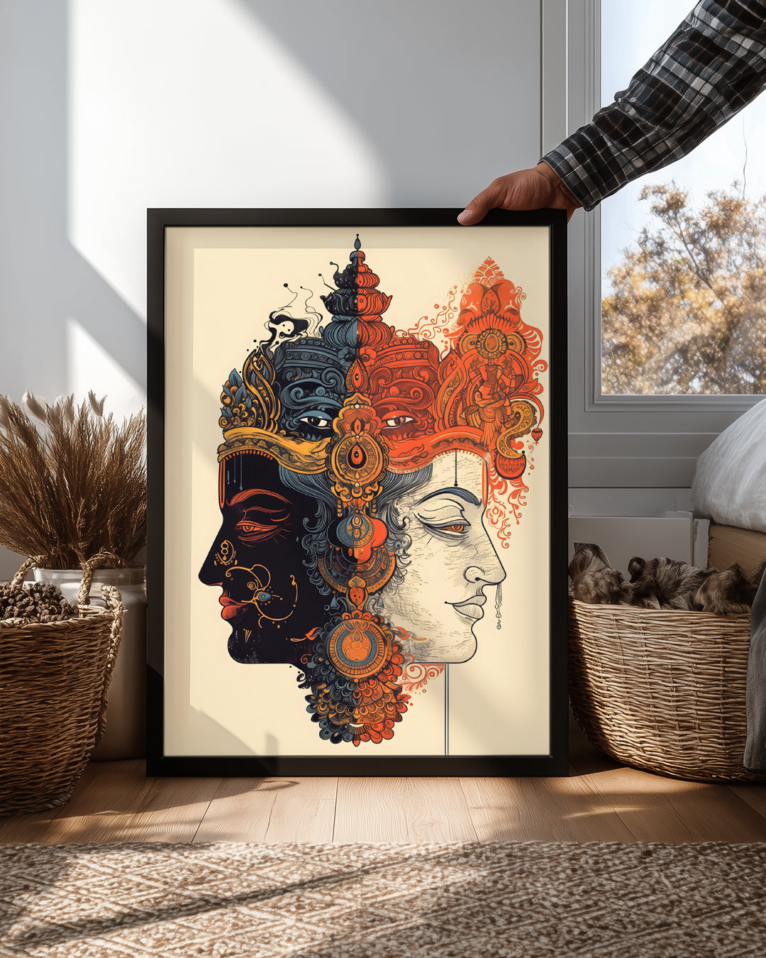 Zıt Renkli Yüzler - Sanatsal İki Yüz Tasarımı Poster Tablosu