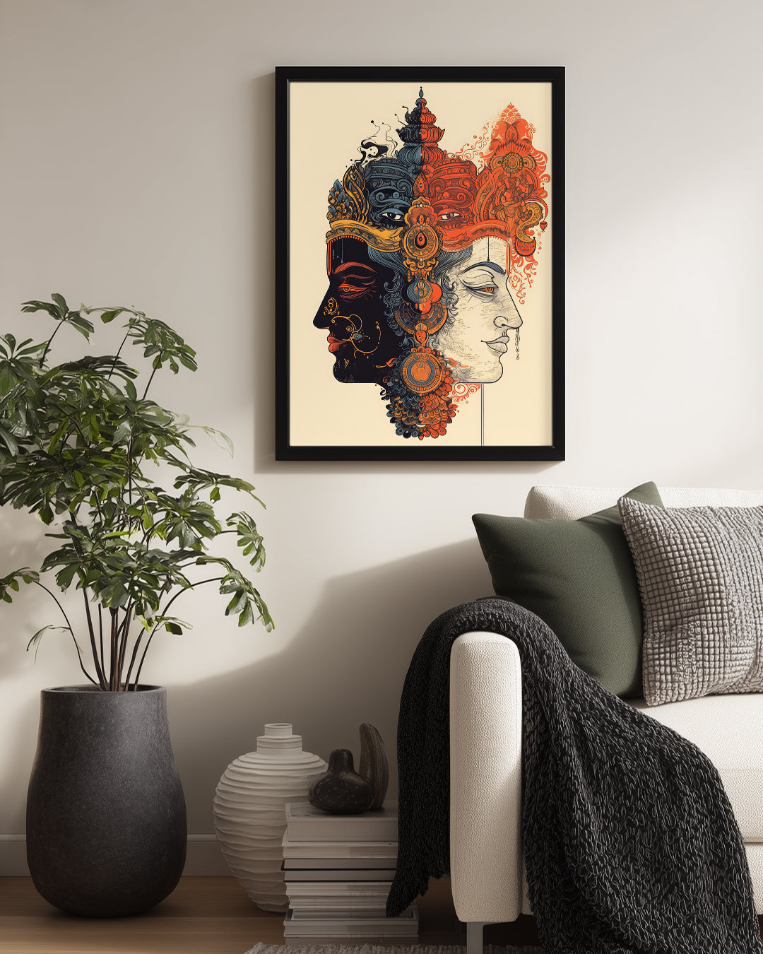 Zıt Renkli Yüzler - Sanatsal İki Yüz Tasarımı Poster Tablosu