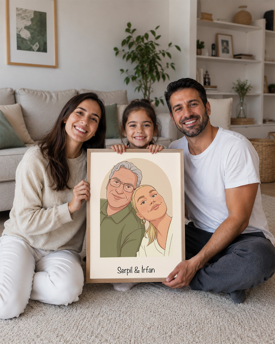 Kişiye Özel İsimli Baba Minimal Çizim Poster Tablosu