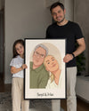 Kişiye Özel İsimli Baba Minimal Çizim Poster Tablosu