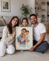 Babama Özel Sulu Boya Portre Fotoğraflı Poster Tablosu