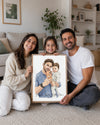 Babama Özel Çizim Portre Fotoğraflı Poster Tablosu