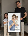 Babama Özel Çizim Portre Fotoğraflı Poster Tablosu
