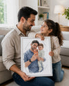 Babama Özel Modern Sulu Boya Portre Fotoğraflı Poster Tablosu