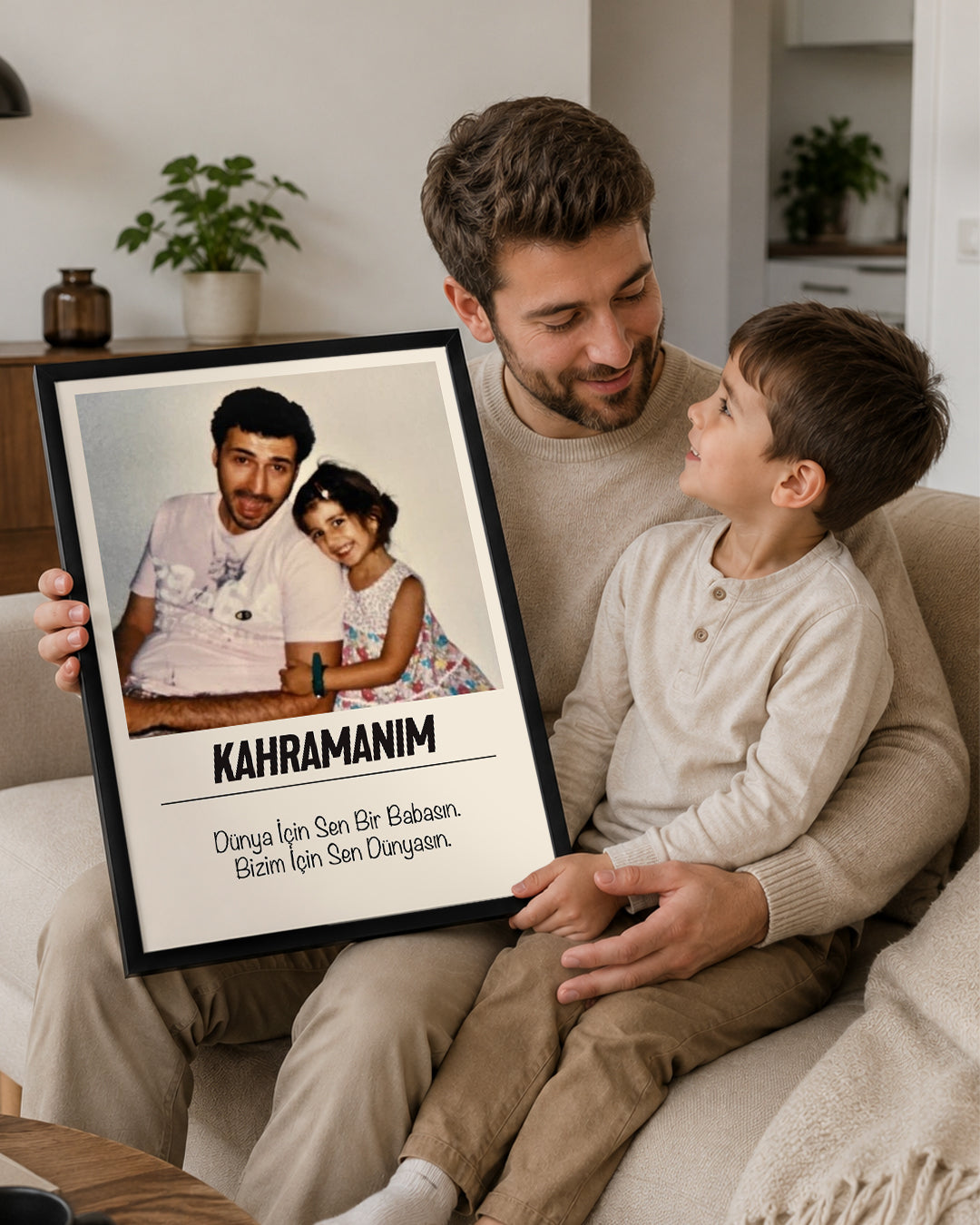 Kahramanım Babama Özel Fotoğraflı Poster Tablosu
