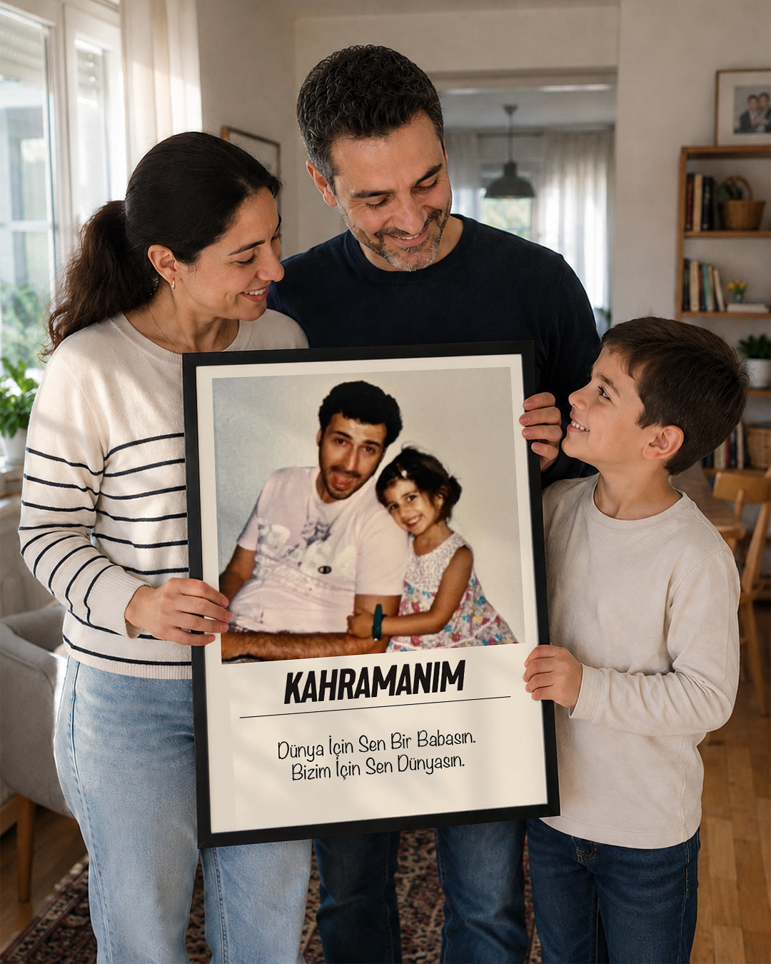 Kahramanım Babama Özel Fotoğraflı Poster Tablosu