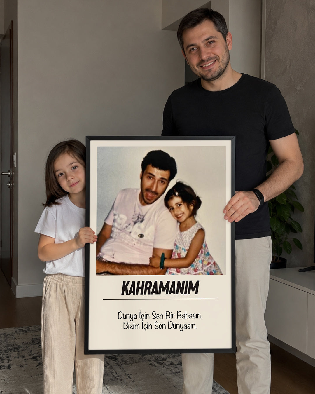 Kahramanım Babama Özel Fotoğraflı Poster Tablosu