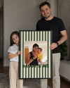 Daddy & Me Çizgili Babama Özel Fotoğraflı Poster Tablosu