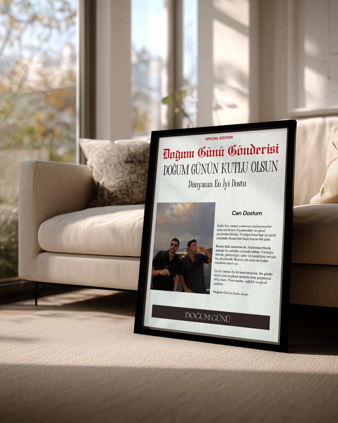 Doğum Günü Gazete Manşet Tasarımlı Poster Tablosu