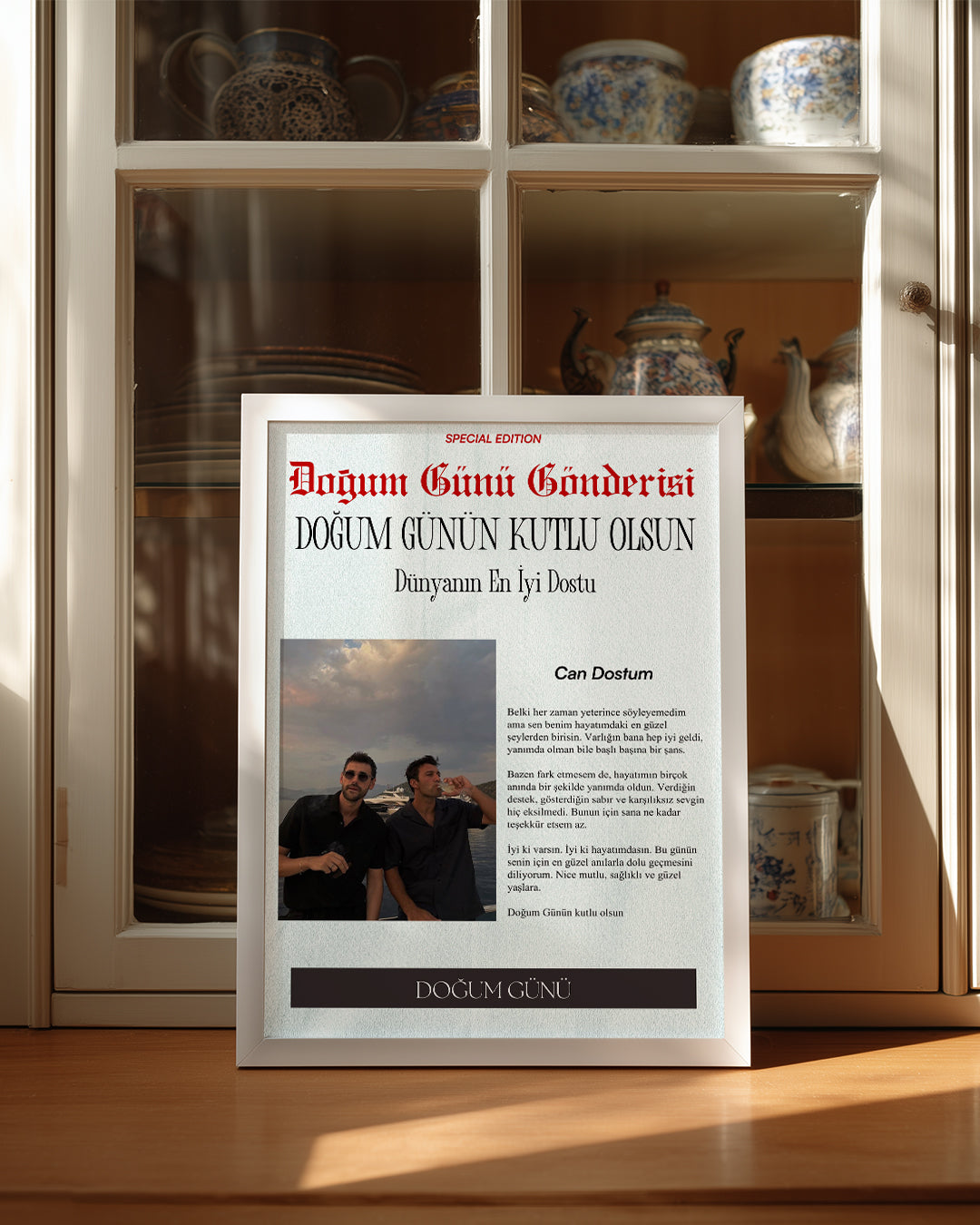 Doğum Günü Gazete Manşet Tasarımlı Poster Tablosu