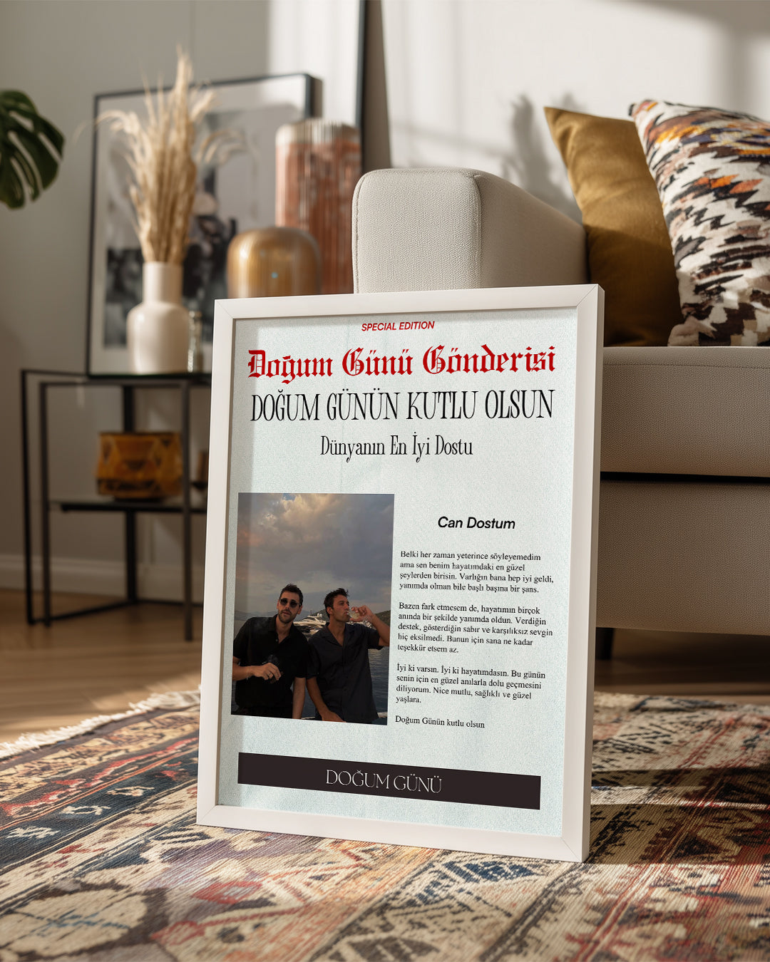 Doğum Günü Gazete Manşet Tasarımlı Poster Tablosu