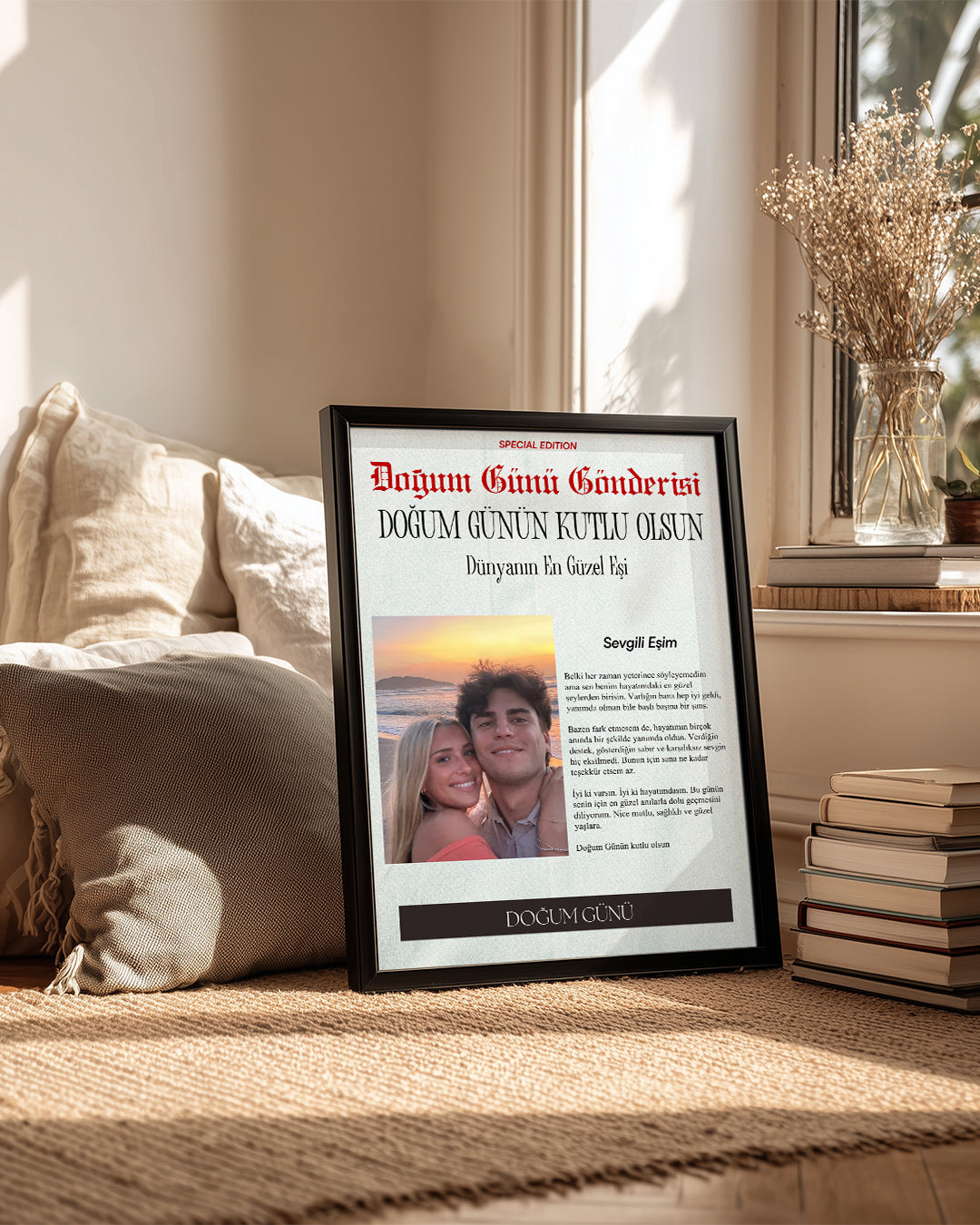 Doğum Günü Gazete Manşet Tasarımlı Poster Tablosu