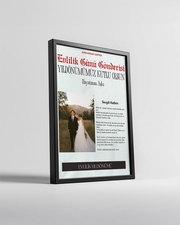 Yıldönümü Gazete Manşet Tasarımlı Poster Tablosu