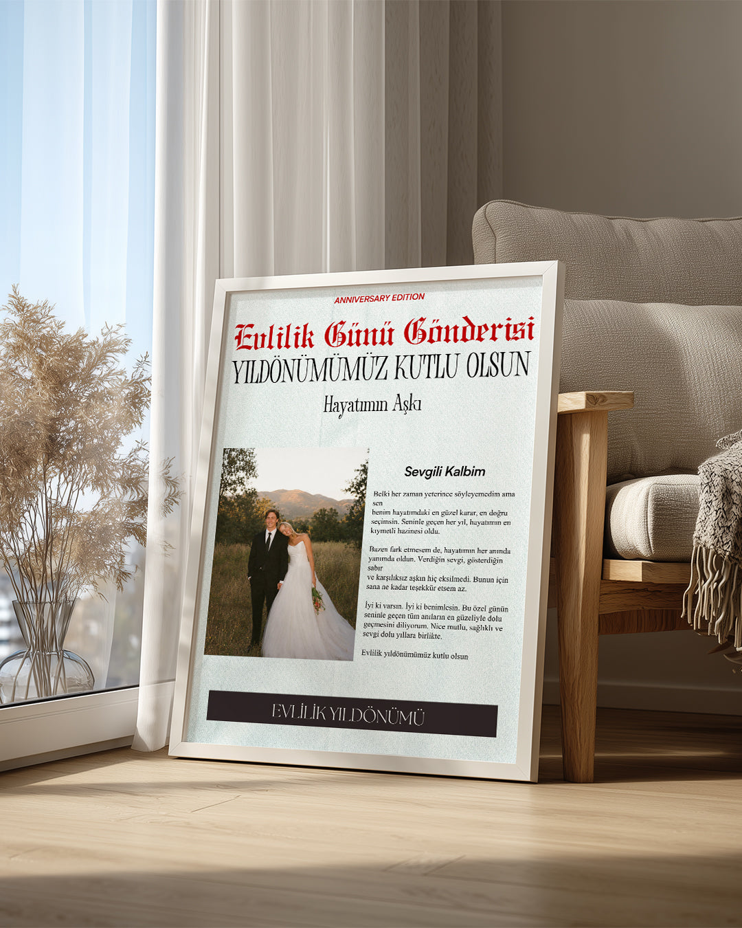 Yıldönümü Gazete Manşet Tasarımlı Poster Tablosu
